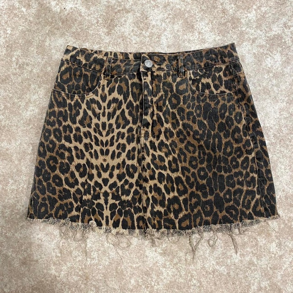 Leopard Print Mini Skirt
